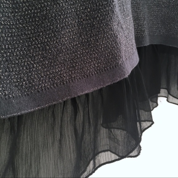 August Silk 3/4 Sleeve Knit Metallic Crew Sweater - Picture 3 of 4